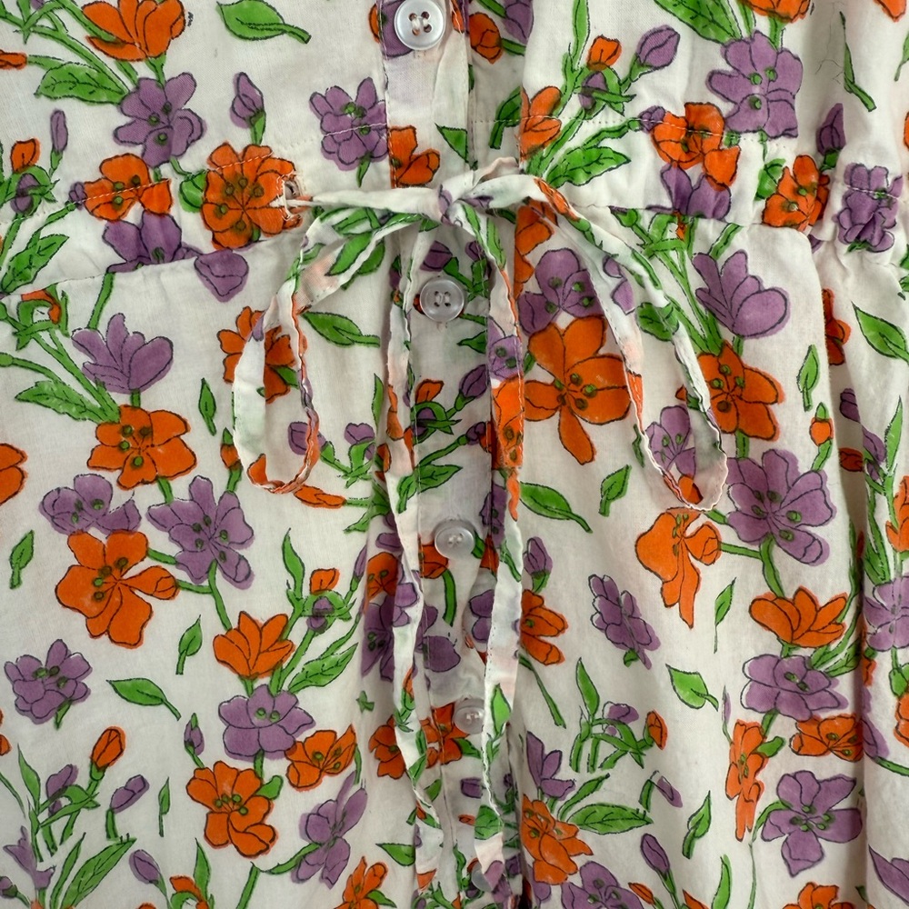 Victoria Dunn Floral Dress with Orange and Purple Accents - Picture 4 of 6